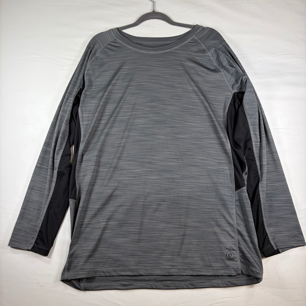 Hang Ten Mens XXL UPF 50+ Sun Tee Long Sleeve Quick Dry Shirt Smoked Pearl Gray